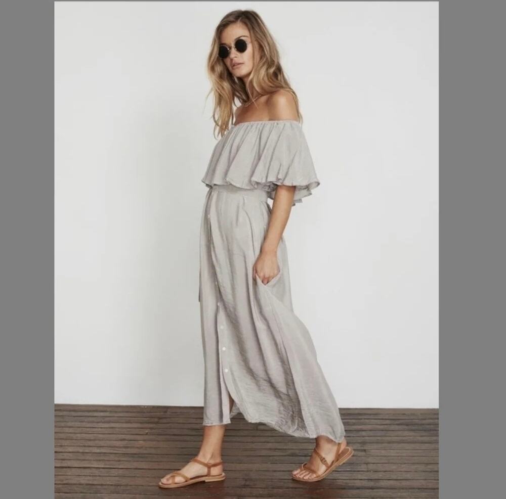 Faithfull The Brand Rayon Dress Striped Button Down size 8
